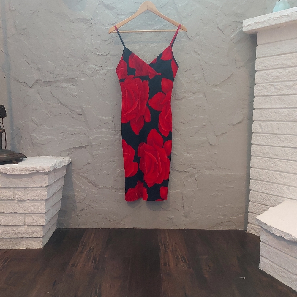 **SOLD** 90s y2k rose bodycon minidress